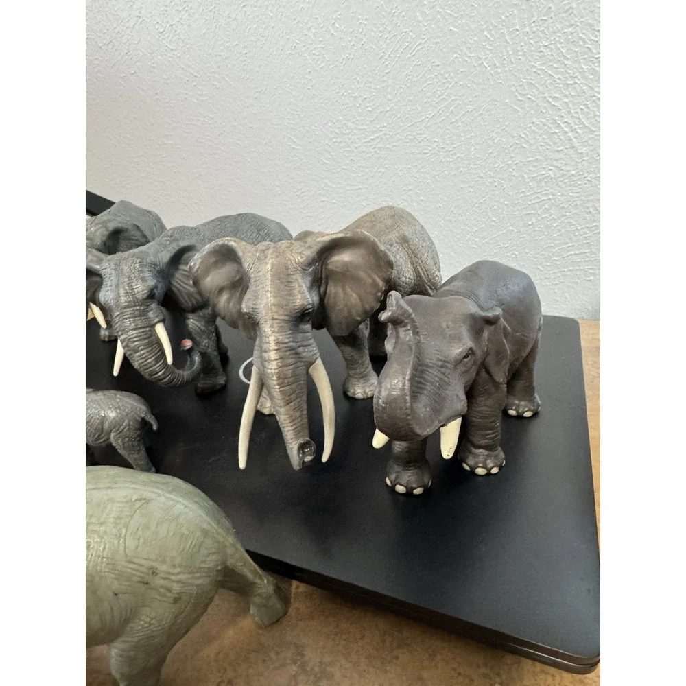 Rubber Elephant Toy Lot Of 7
